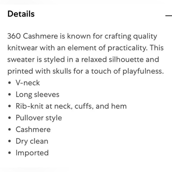 Skull Cashmere Riley Skull Graphic V Neck Long Sleeve Cozy Sweater Women’s Small - Picture 14 of 14